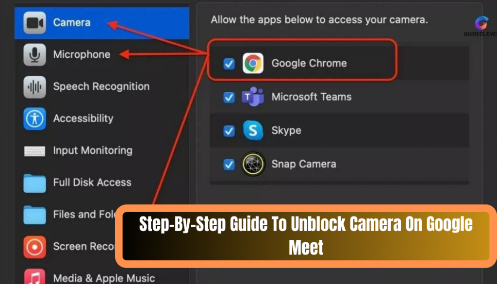 Step By Step Guide To Unblock Camera On Google Meet